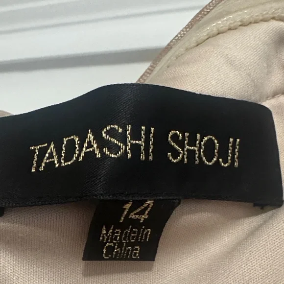 Tadashi Shoji Gold Lace Wedding Dress - Picture 2 of 16